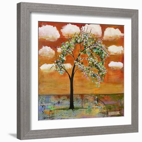 Landscape Art Tree Patterned Tangerine Tango Sky-Blenda Tyvoll-Framed Art Print