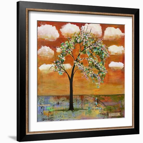 Landscape Art Tree Patterned Tangerine Tango Sky-Blenda Tyvoll-Framed Art Print