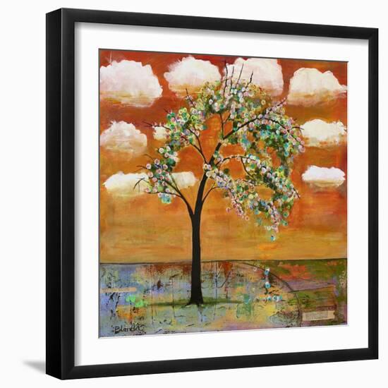 Landscape Art Tree Patterned Tangerine Tango Sky-Blenda Tyvoll-Framed Art Print