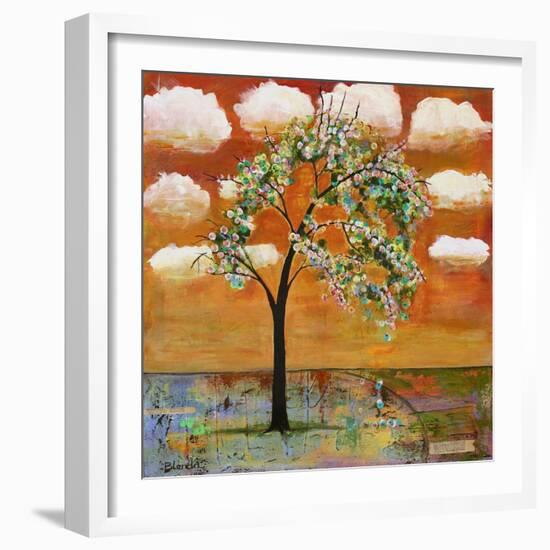 Landscape Art Tree Patterned Tangerine Tango Sky-Blenda Tyvoll-Framed Art Print