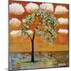 Landscape Art Tree Patterned Tangerine Tango Sky-Blenda Tyvoll-Mounted Art Print