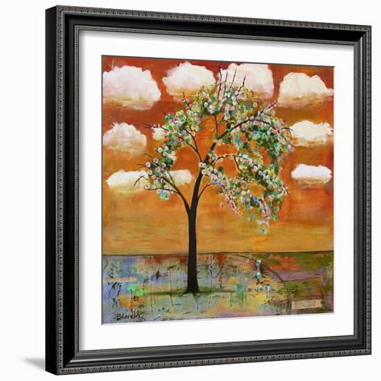 Landscape Art Tree Patterned Tangerine Tango Sky-Blenda Tyvoll-Framed Art Print