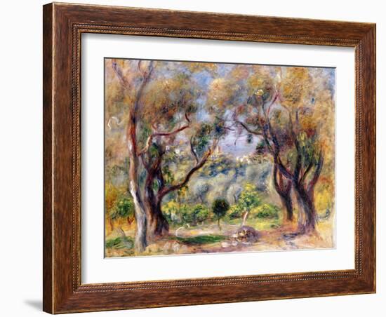 Landscape at Cagnes-Pierre-Auguste Renoir-Framed Giclee Print