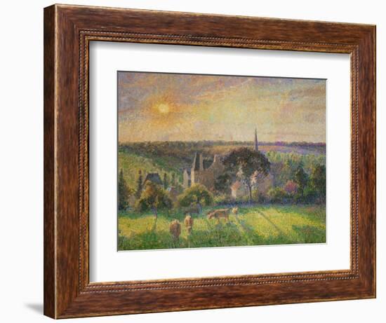 Landscape at Eragny: Church and Farm, 1895-Camille Pissarro-Framed Giclee Print