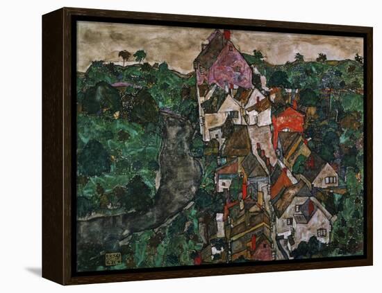 Landscape at Krumau, 1910-16-Egon Schiele-Framed Premier Image Canvas