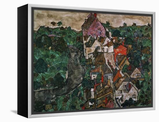 Landscape at Krumau, 1910-16-Egon Schiele-Framed Premier Image Canvas