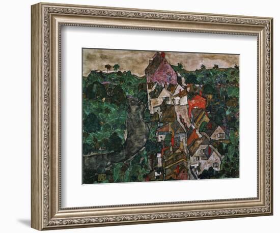 Landscape at Krumau, 1910-16-Egon Schiele-Framed Giclee Print