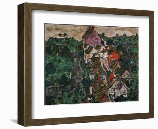 Landscape at Krumau, 1910-16-Egon Schiele-Framed Giclee Print