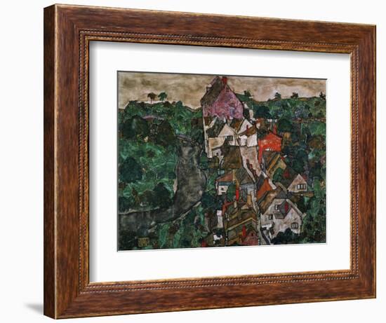 Landscape at Krumau, 1910-16-Egon Schiele-Framed Giclee Print