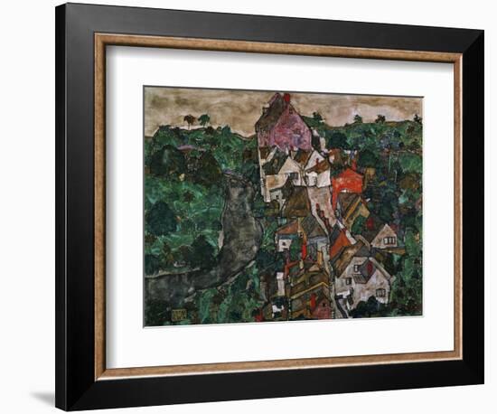 Landscape at Krumau, 1910-16-Egon Schiele-Framed Giclee Print