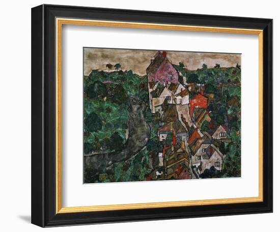 Landscape at Krumau, 1910-16-Egon Schiele-Framed Giclee Print