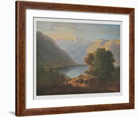 Landscape at Lake Geneva - View in Direction of Villeneuve , 1852-Alexandre Calame-Framed Art Print