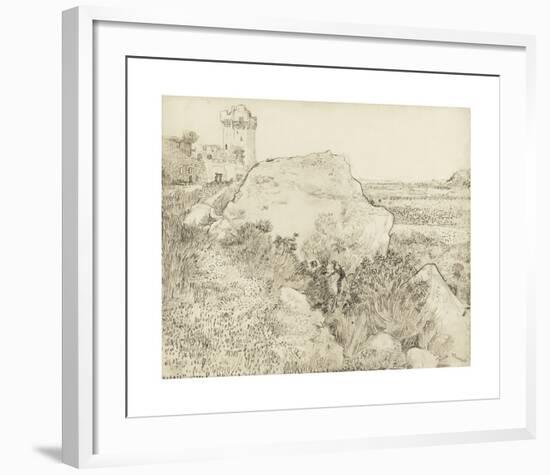 Landscape at Montmajour Abbey in Arles, 1888-Vincent Van Gogh-Framed Premium Giclee Print