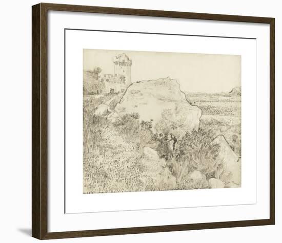 Landscape at Montmajour Abbey in Arles, 1888-Vincent Van Gogh-Framed Premium Giclee Print