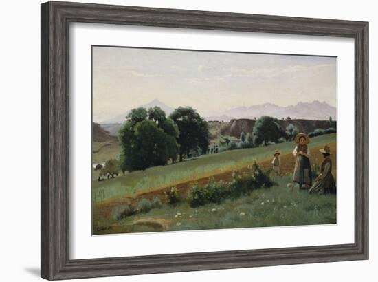 Landscape at Mornex, about 1842-Jean-Baptiste-Camille Corot-Framed Giclee Print