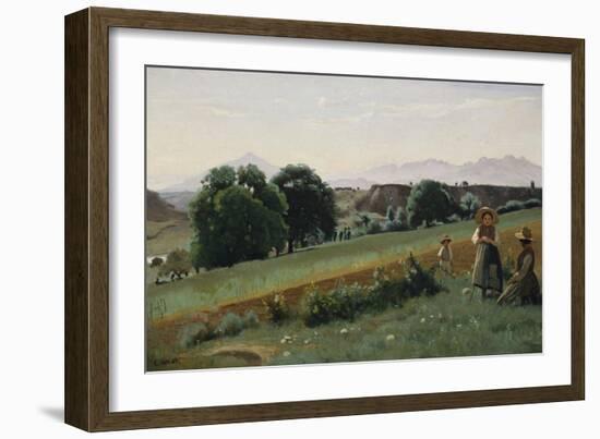 Landscape at Mornex, about 1842-Jean-Baptiste-Camille Corot-Framed Giclee Print