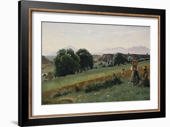 Landscape at Mornex, about 1842-Jean-Baptiste-Camille Corot-Framed Giclee Print