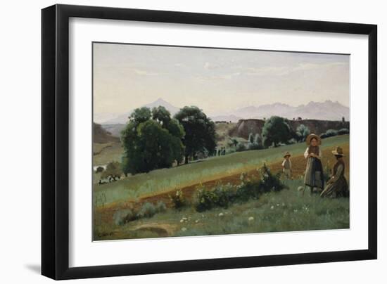 Landscape at Mornex, about 1842-Jean-Baptiste-Camille Corot-Framed Giclee Print