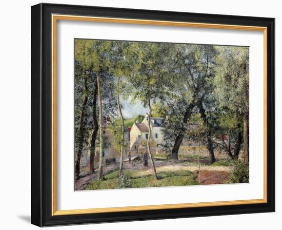 Landscape at Osny Near the Drinking Trough, 1883-Camille Pissarro-Framed Giclee Print