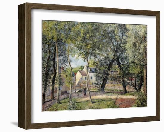 Landscape at Osny Near the Drinking Trough (Paysage a Osny Pres De L'Abreuvoir), 1883-Camille Pissarro-Framed Giclee Print