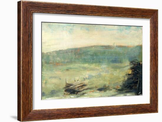 Landscape at Saint-Ouen-Georges Seurat-Framed Premium Giclee Print