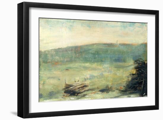 Landscape at Saint-Ouen-Georges Seurat-Framed Art Print