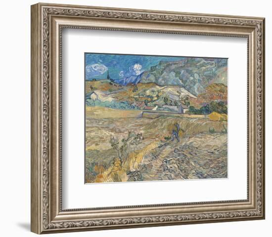 Landscape at Saint-Re?my (Enclosed Field with Peasant), 1889-Vincent van Gogh-Framed Art Print