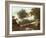 Landscape at Sunset with Drovers and Sheep on a Path-George Arnald-Framed Giclee Print