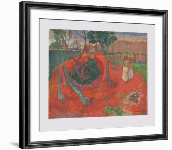 Landscape at the Beach of Tahiti-Paul Gauguin-Framed Collectable Print