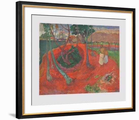 Landscape at the Beach of Tahiti-Paul Gauguin-Framed Collectable Print