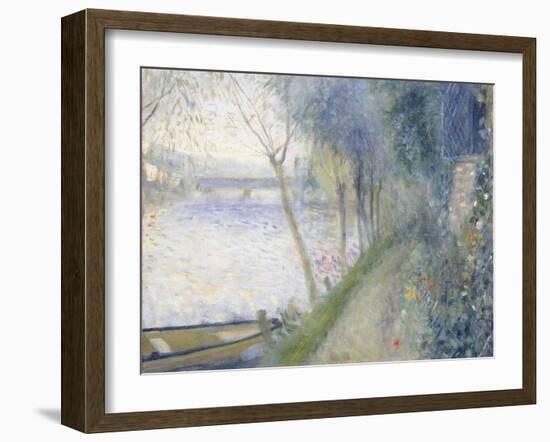 Landscape at the Edge of the Seine with the Pont D'Argenteuil-Pierre-Auguste Renoir-Framed Giclee Print