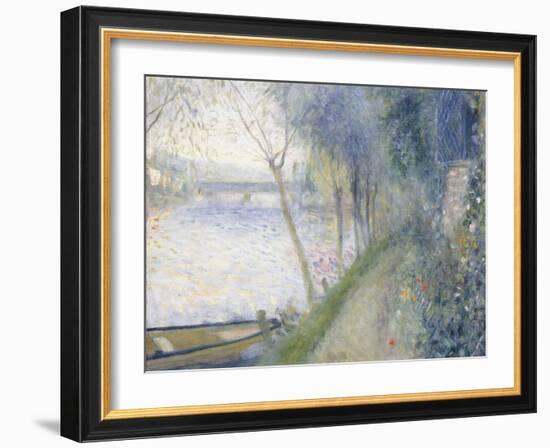 Landscape at the Edge of the Seine with the Pont D'Argenteuil-Pierre-Auguste Renoir-Framed Giclee Print