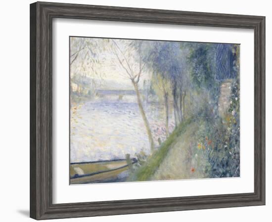 Landscape at the Edge of the Seine with the Pont D'Argenteuil-Pierre-Auguste Renoir-Framed Premium Giclee Print