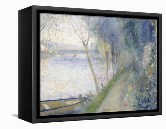 Landscape at the Edge of the Seine with the Pont D'Argenteuil-Pierre-Auguste Renoir-Framed Premier Image Canvas