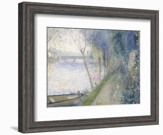 Landscape at the Edge of the Seine with the Pont D'Argenteuil-Pierre-Auguste Renoir-Framed Giclee Print