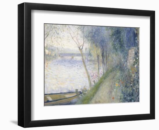 Landscape at the Edge of the Seine with the Pont D'Argenteuil-Pierre-Auguste Renoir-Framed Giclee Print