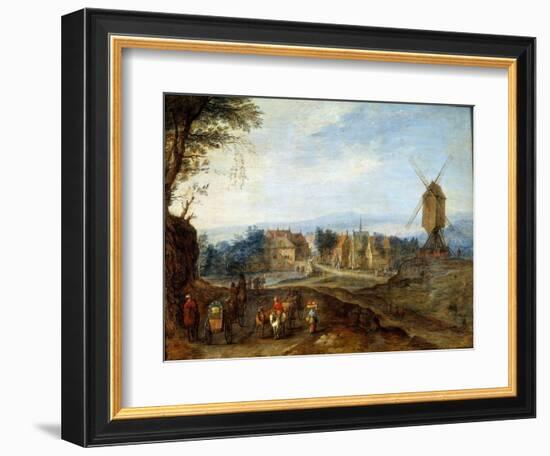 Landscape at the Windmill Painting by Jan Breugel Le Vieux Calls Bruegel De Velours (Brueghel or Br-Jan the Elder Brueghel-Framed Giclee Print