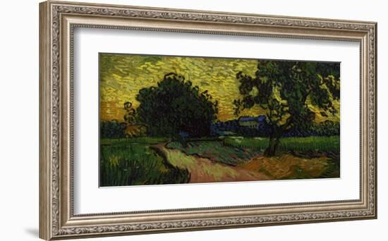 Landscape at Twilight-Vincent van Gogh-Framed Giclee Print