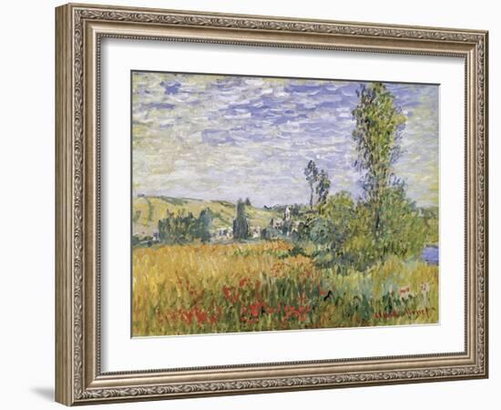 Landscape at Vetheuil-Claude Monet-Framed Art Print