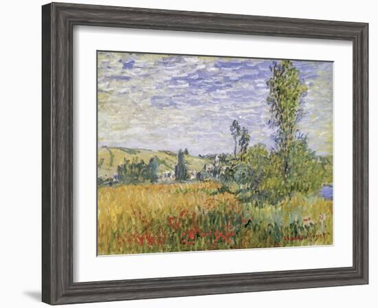 Landscape at Vetheuil-Claude Monet-Framed Art Print