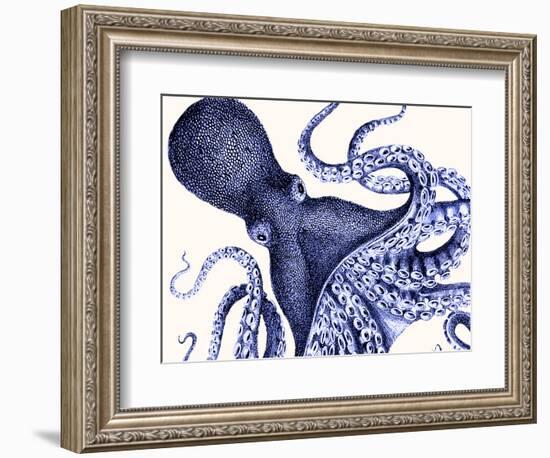 Landscape Blue Octopus-Fab Funky-Framed Art Print