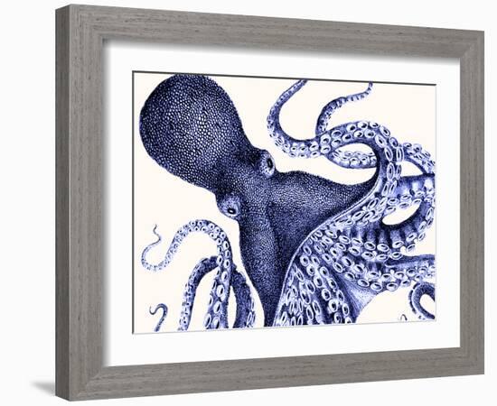 Landscape Blue Octopus-Fab Funky-Framed Art Print