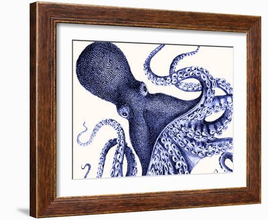 Landscape Blue Octopus-Fab Funky-Framed Art Print