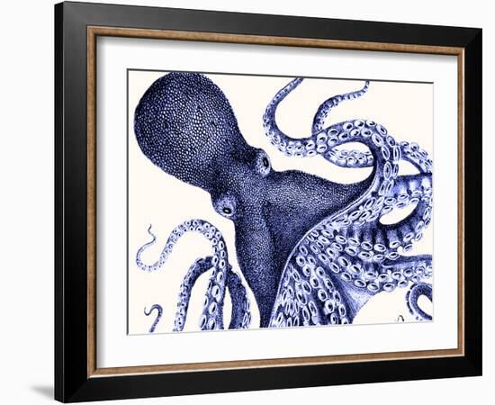 Landscape Blue Octopus-Fab Funky-Framed Art Print