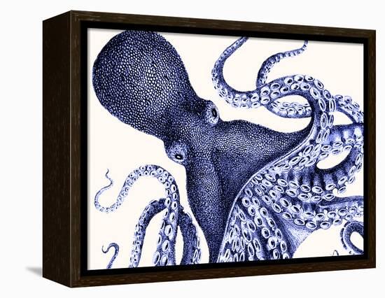 Landscape Blue Octopus-Fab Funky-Framed Stretched Canvas