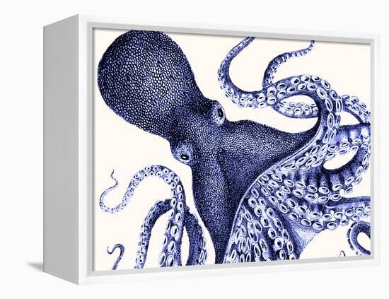 Landscape Blue Octopus-Fab Funky-Framed Stretched Canvas