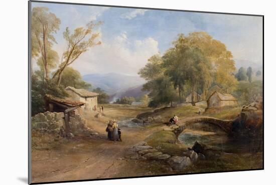 Landscape, Bridge and Figures-Thomas Miles Richardson-Mounted Giclee Print