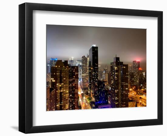 Landscape by Night, Misty View, Times Square, Manhattan, New York, United States-Philippe Hugonnard-Framed Photographic Print