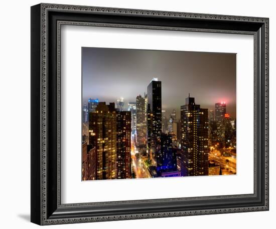 Landscape by Night, Misty View, Times Square, Manhattan, New York, United States-Philippe Hugonnard-Framed Photographic Print