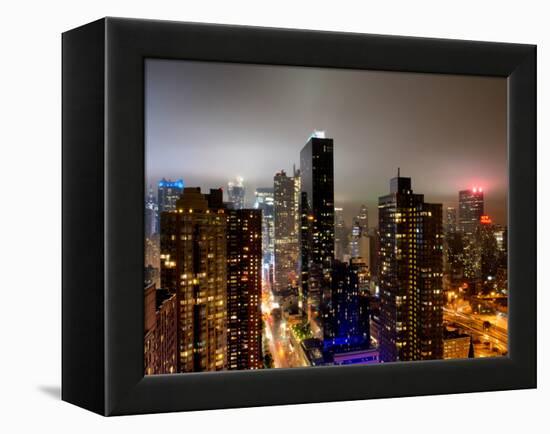 Landscape by Night, Misty View, Times Square, Manhattan, New York, United States-Philippe Hugonnard-Framed Premier Image Canvas